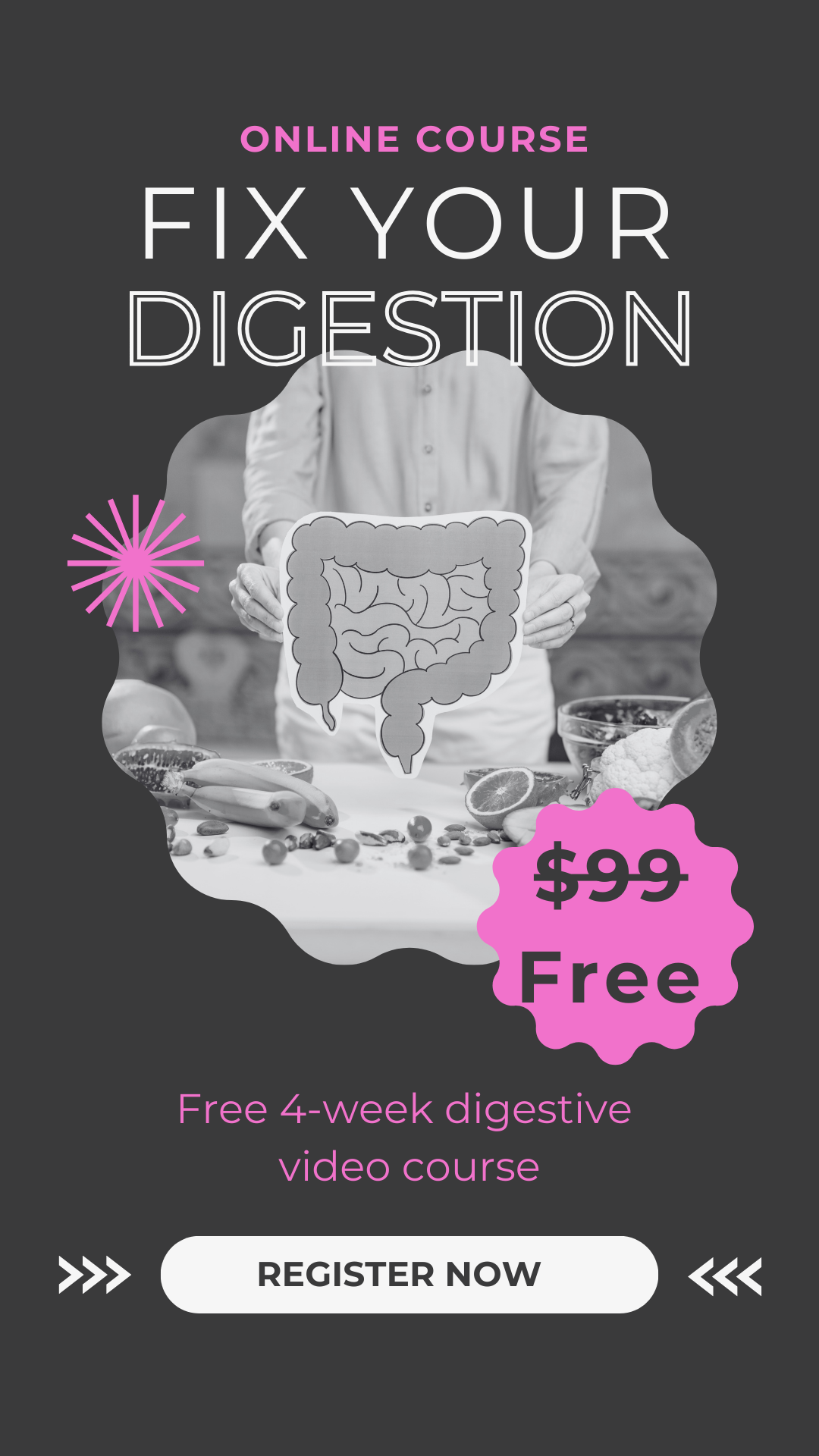 Digestion Course Banner Black and Pink